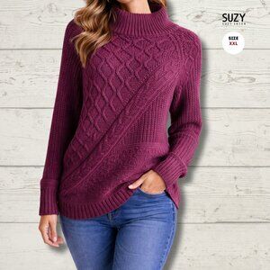 Suzy Shier Knit Sweater – Dusty Rose | Size XXL